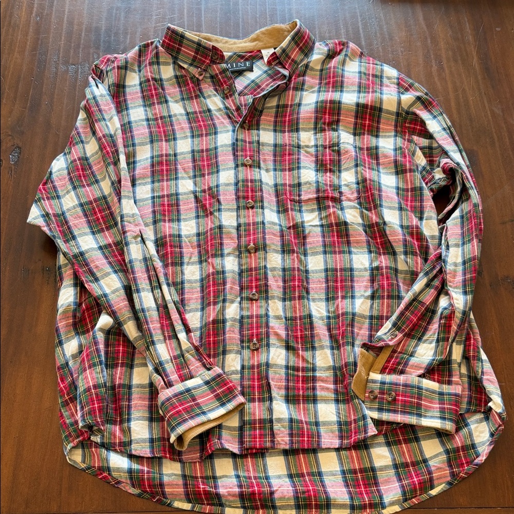 Mine Red and Green Plaid Button Down Shirt
